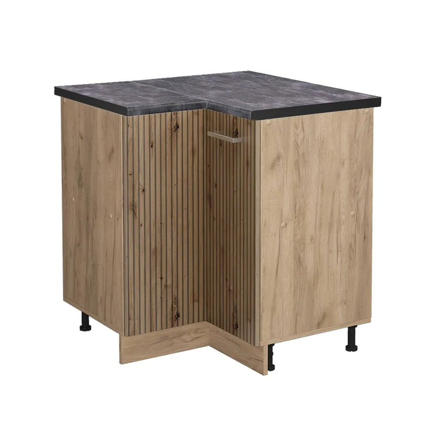Vicco Eckunterschrank R-Line Artisan-Eiche und Goldkraft Eiche in Anthrazit, B/T/H: 75,6 x 60,0 x 81,6 cm - Bild 2