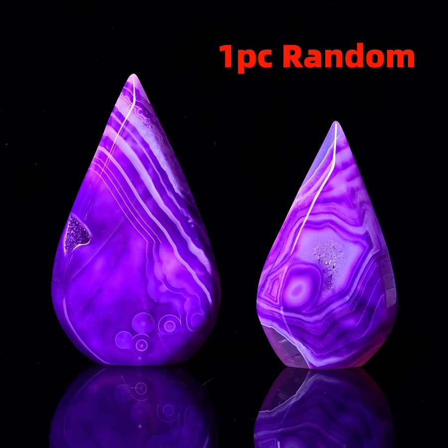 CrystalHola Achat Tropfen in Lila als böhmische Heimdekoration aus Stein - Bild 2