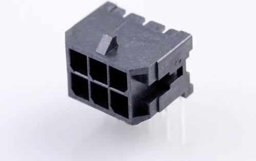 Molex Einbau-Stiftleiste Standard 6-polig Schwarz mit Goldkontakten Rastermaß 3mm - Bild 1