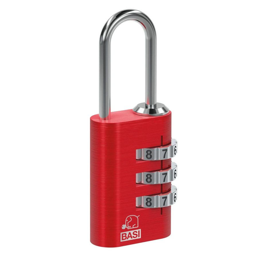 Basi Kofferschloss KS 611 in Rot mit einstellbarer Zahlenkombination und Aluminiumgehäuse - Bild 2