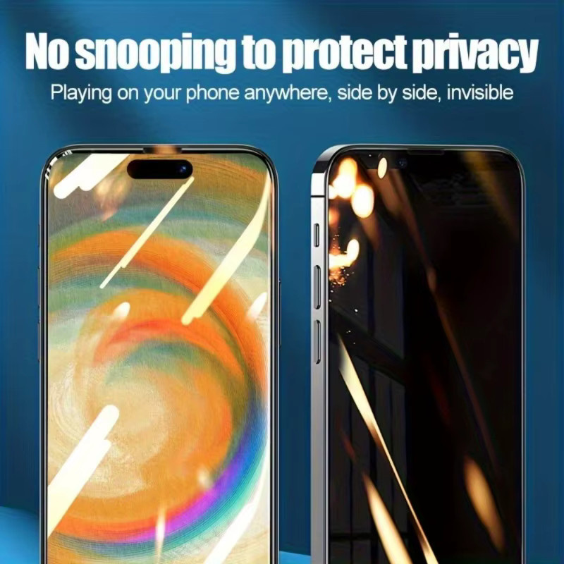 2 Stück Sichtschutzfolie und 2 Stück Kameraobjektivschutz aus Glas für Apple iPhone 17 16 15 14 13 12 11 Pro Max Mini 17Air 16e transparent - Bild 3