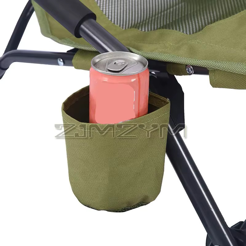 Zusammenklappbarer Outdoor-Strandstuhl von ZJMZYM mit Getränkehalter und Armlehnen für Freizeit, Angeln und Reisen in Blau oder Grün - Bild 3