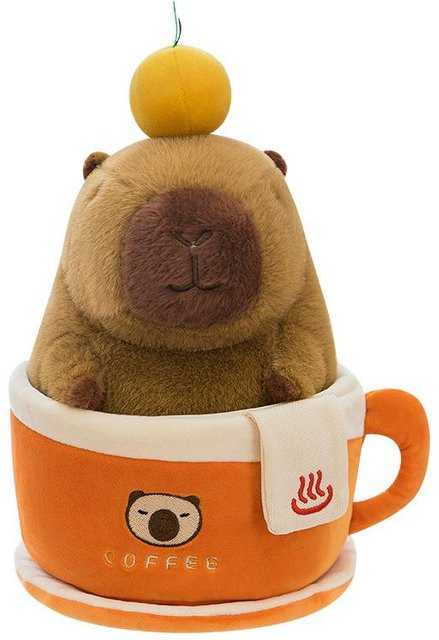 Joyful toys Kapibara-Puppe Maillard-Kaffeetasse, Stoffpuppe, Plüschtier, 35cm - Bild 1