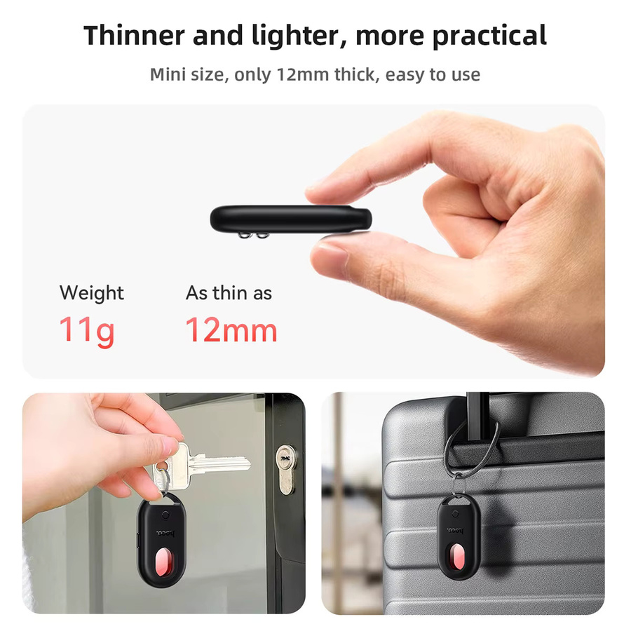 HOCO SmartTag E95 3in1 Anti-Verlust-Tracker für iOS-Serie mit Kamera-Detektor und Sicherheitsalarm in Schwarz - Bild 5