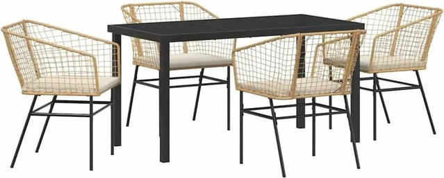 vidaXL Garten Essgruppe 5-teilig aus Poly-Rattan in Braun - Bild 1