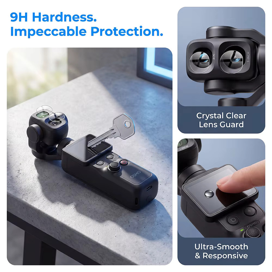 DJI Osmo Pocket 4 Pro Displayschutzfilm aus 9H gehärtetem Glas, transparentes Kameraobjektiv-Schutzglas für DJI Pocket 4P Zubehör - Bild 2