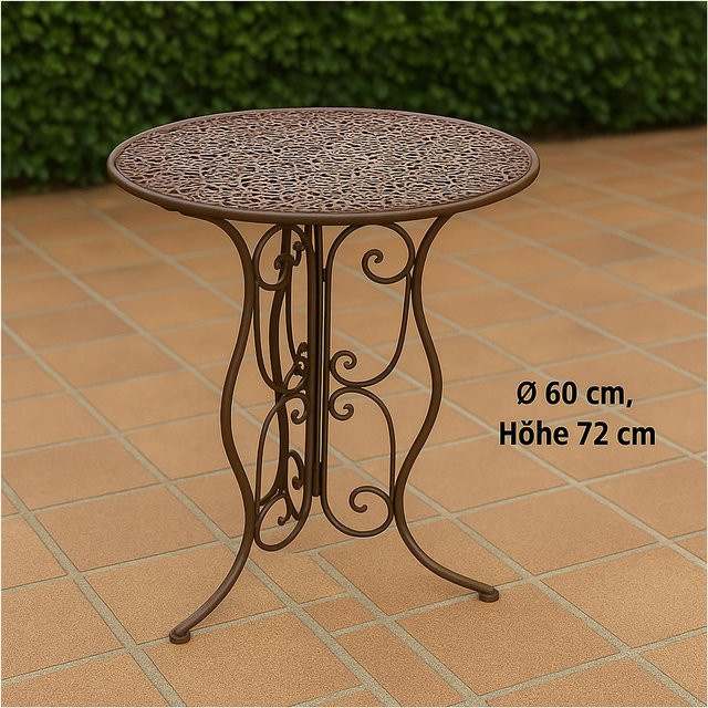 HTI-Living Gartentisch Lani Antik aus Metall in Brown für Garten, Terrasse und Balkon - Bild 1