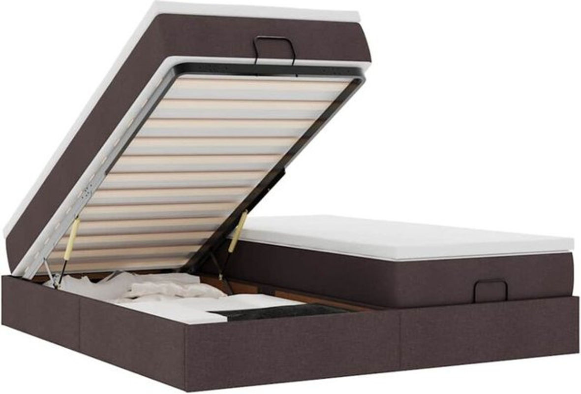 vidaxl Ottoman Polsterbett mit Matratze aus Stoff in Dunkelbraun B: 160 cm, T: 200 cm - Bild 1