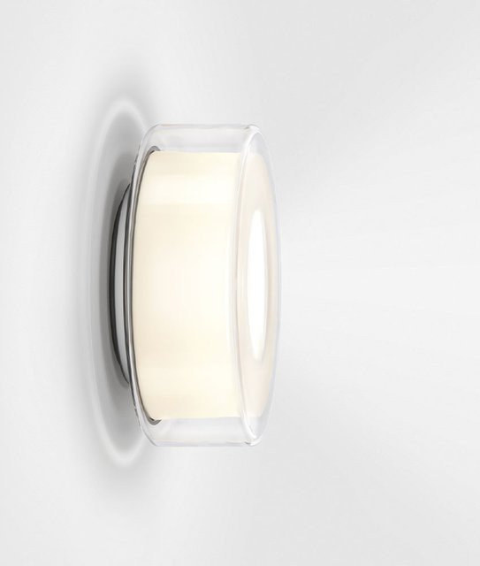 Serien Lighting Curling Wall L LED-Wandleuchte mit transparentem Glasschirm und silbernem Reflektor, Warmweiß 2700K - Bild 1