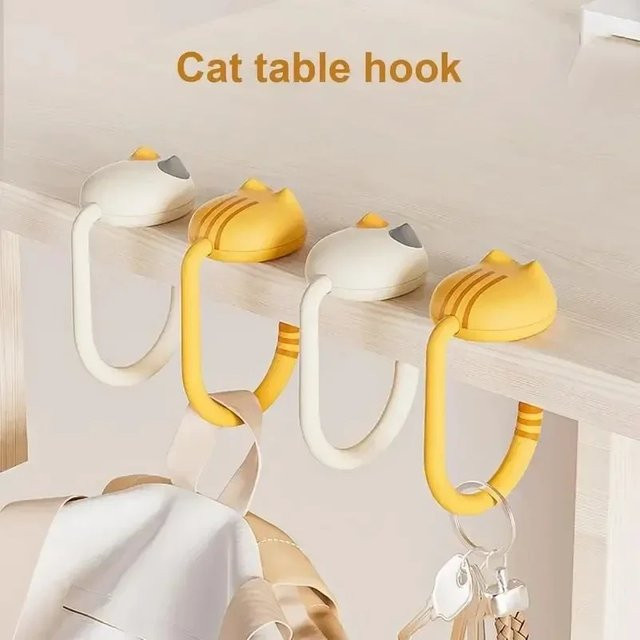 Tragbarer Schreibtisch-Haken zum Aufhängen für Taschen in Weiß, selbstklebend und ohne Bohren - Bild 1