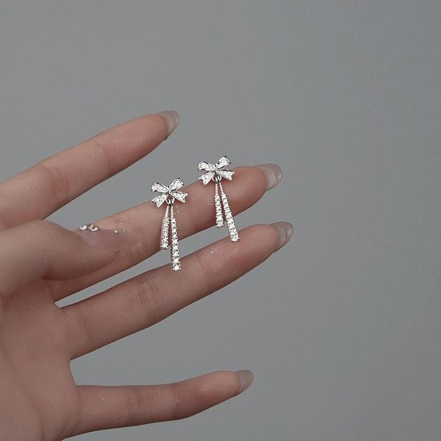 Lucky Star Jewelry Ohrstecker 925 Silber, Bogen Quaste, Damen - Bild 1