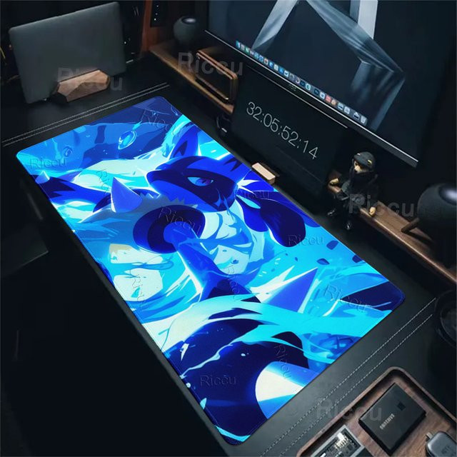Riccu Pokemon Lucario Style XXL Mauspad aus rutschfestem Gummi für Gaming und Laptop - Bild 1