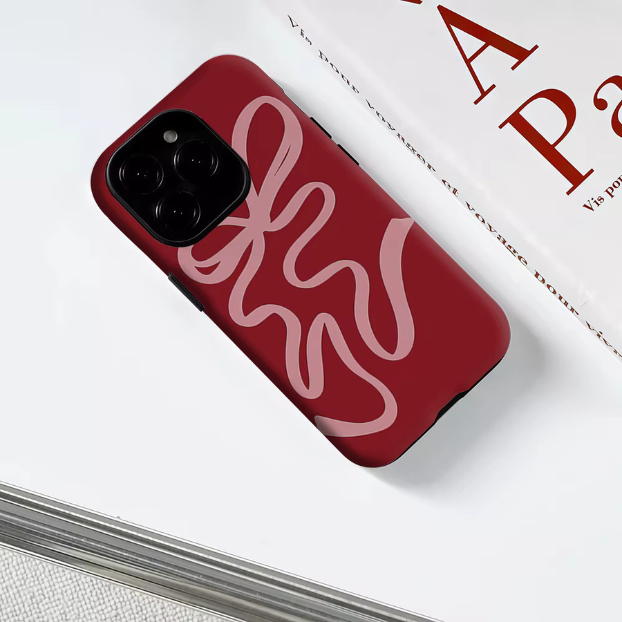 Crimson BowPhone Robuste Schutzhülle für iPhone 17 16 15 14 13 Pro Max Plus mit Magnetfunktion in Rot - Bild 3