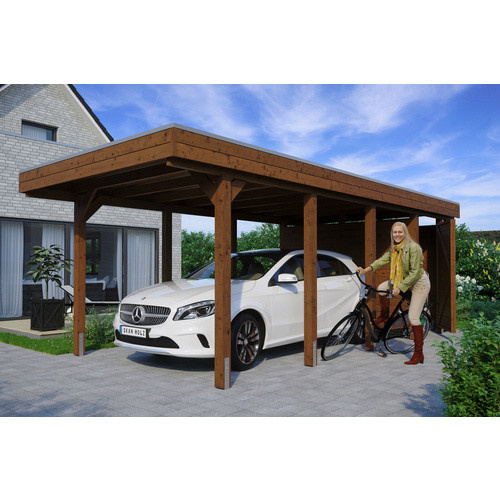 SKANHOLZ Carport Friesland Set 2, braun, B/T: 314 x 708 cm, Firsthöhe: 241 cm - Bild 3