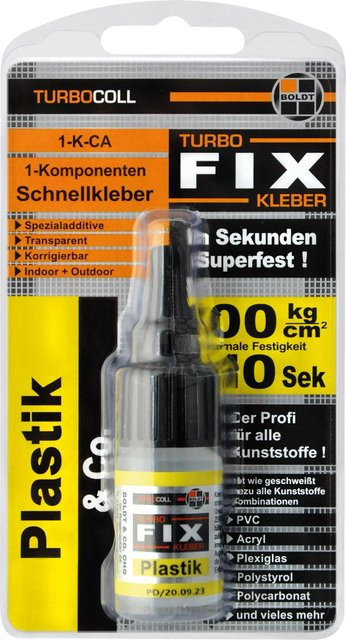 Boldt TurboFix Schnellkleber für Plastik, transparent, 10 g - Bild 1