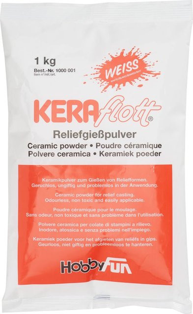 HobbyFun Keraflott Reliefgießmasse, Weiß, 1 kg - Bild 1
