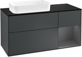 V&B Waschtischunterschrank Finion in Schwarz lackiert, Breite: 120 cm, Tiefe: 50,1 cm, Höhe: 50,1 cm - Bild 1