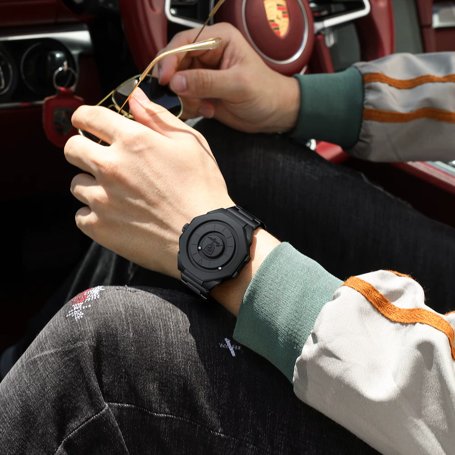 POEDAGAR Armbanduhr, Quarz, Edelstahl, Schwarz, Herren - Bild 6