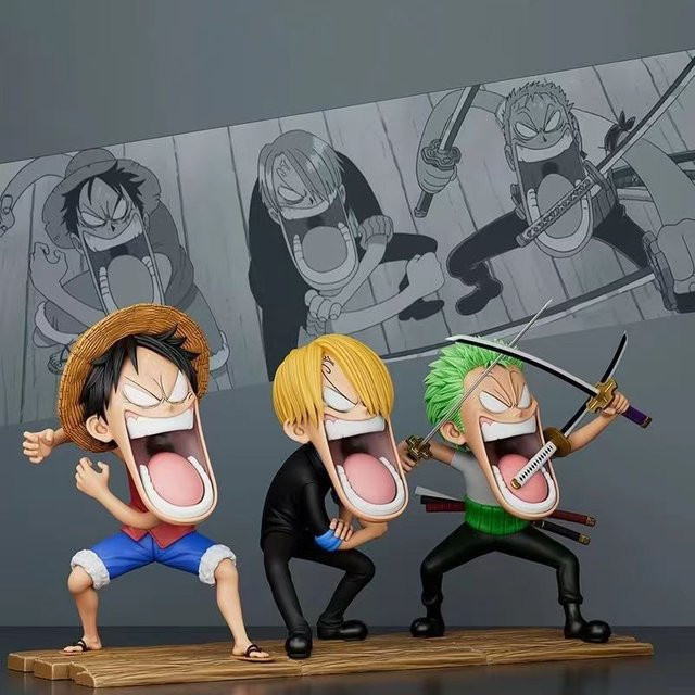 Bandai One Piece Luffy Sanji Zoro Actionfigur, PVC, Bunt / Mehrfarbig - Bild 1