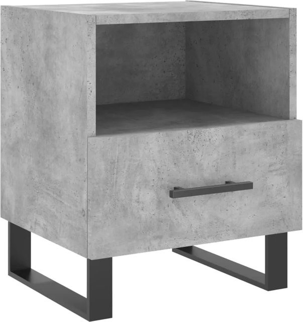 vidaXL Nachttisch modern in Betongrau aus Holzwerkstoff und Eisen, B/T/H: 40 x 35 x 47,5 cm - Bild 1
