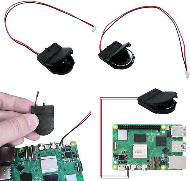 Shunmaii RTC Batterie Box für Raspberry Pi 5 Echtzeituhr Halter in Schwarz - Bild 1