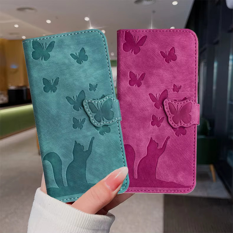 Funda Handyhülle für Xiaomi Redmi Note 15 Pro Plus 5G mit Katzen-Schmetterling-Leder-Brieftasche für Damen - Bild 3