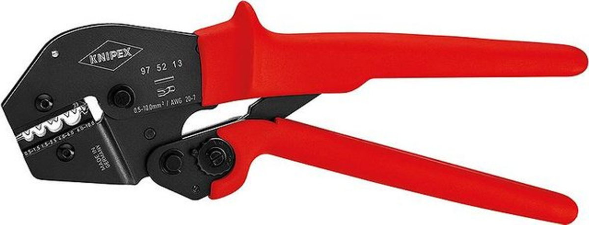 Knipex Crimpzange 97 52 13 mit rutschhemmenden Kunststoff-Hüllen in Rot, brüniert, 250 mm - Bild 2