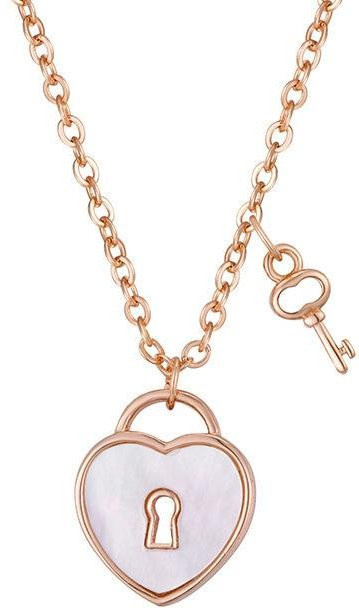 Anhänger Liebesschloss, 750 Gold, Weiße Muschel, Damen - Bild 1
