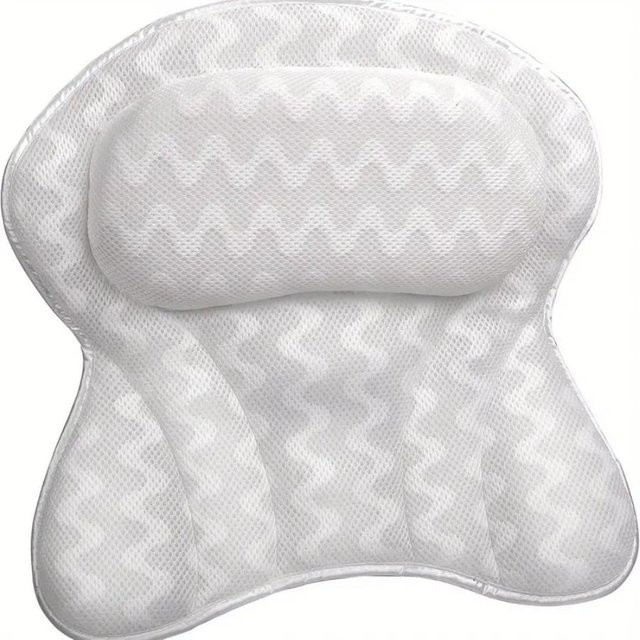 Yiran Furniture 4D Badewannenkissen mit Saugnapf in Grau und Weiß - Bild 1