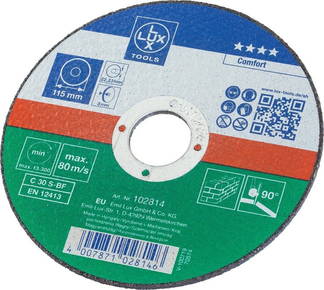 LUX-TOOLS Gewebe-Trennscheibe gerade für Stein, Durchmesser: 115 mm - Bild 1