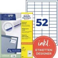 Avery Zweckform Universal-Etiketten weiß, A4, B: 48 mm, H: 21 mm, FSC-zertifiziert - Bild 2