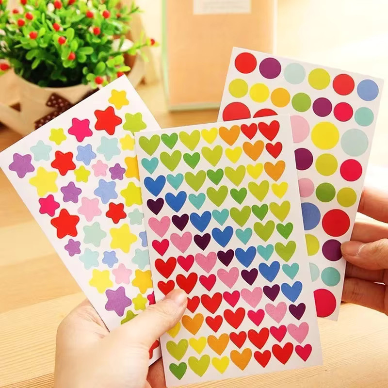 6er Set dekorative Aufkleber in verschiedenen Formen und Farben für deine DIY-Sammelalben - Bild 2