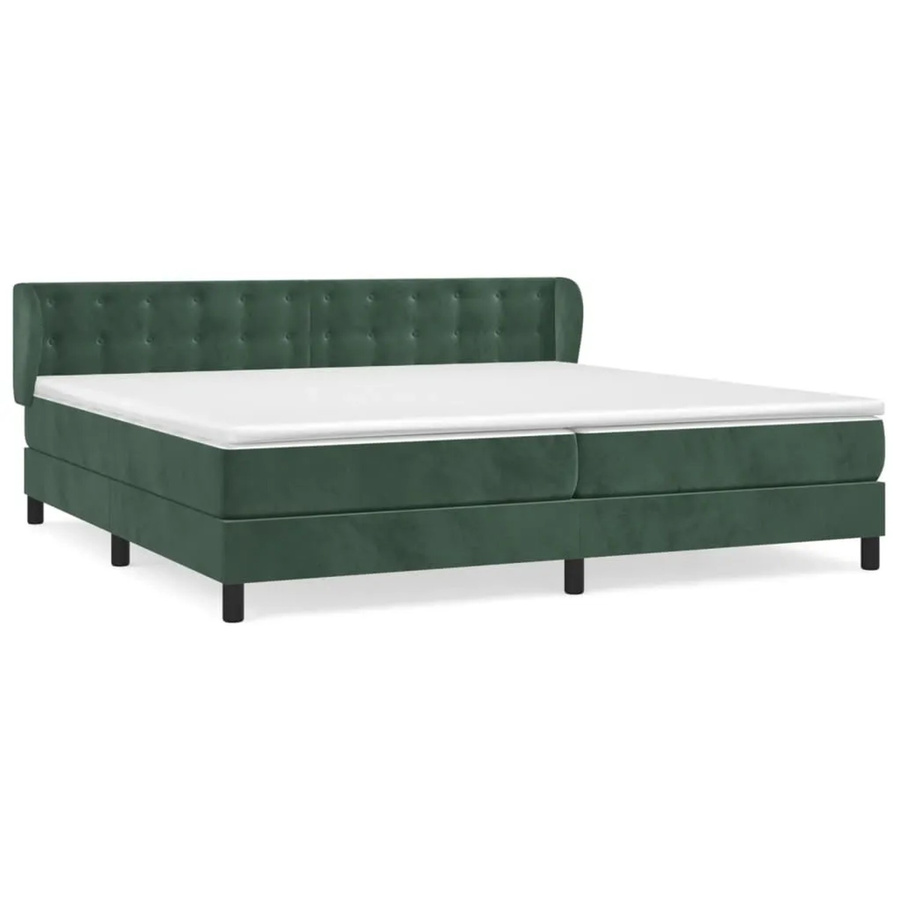 vidaXL Boxspringbett mit Matratze Dunkelgrün Samt B/T: 200 x 200 cm, Höhe: 203 cm - Bild 2