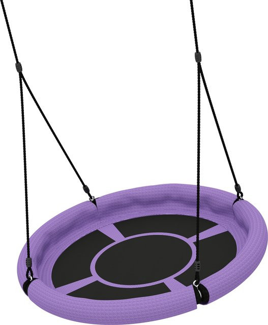 AIYAPLAY Nestschaukel Lila, Verstellbare Tellerschaukel für Kinder, Durchmesser: 98 cm - Bild 1