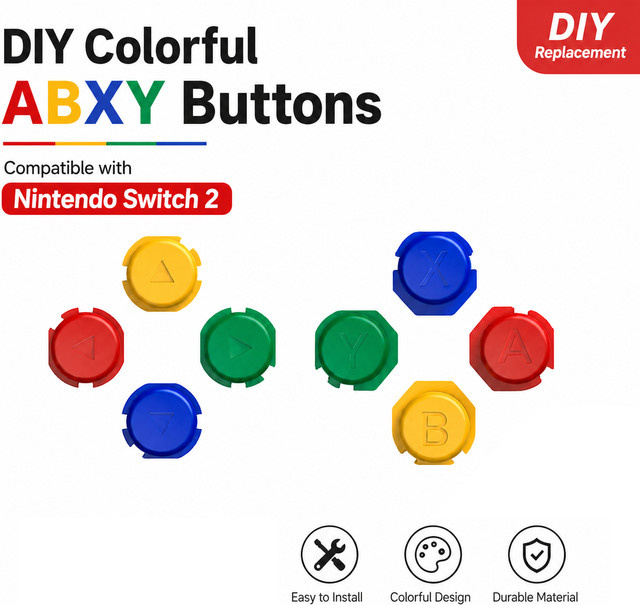 HAIFVA Bunte ABXY-Tasten für Nintendo Switch 2 JoyCon Reparaturteile - Bild 1