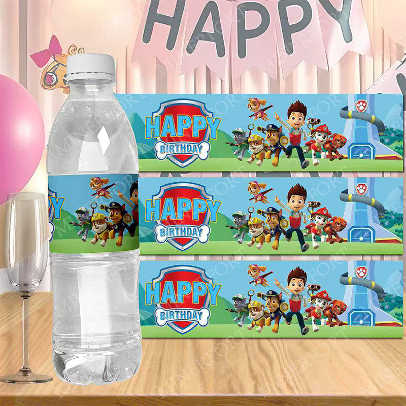 Paw Patrol Wasserflaschen-Aufkleber für Kinder aus Kunststoff, Mehrfarbig - Bild 2