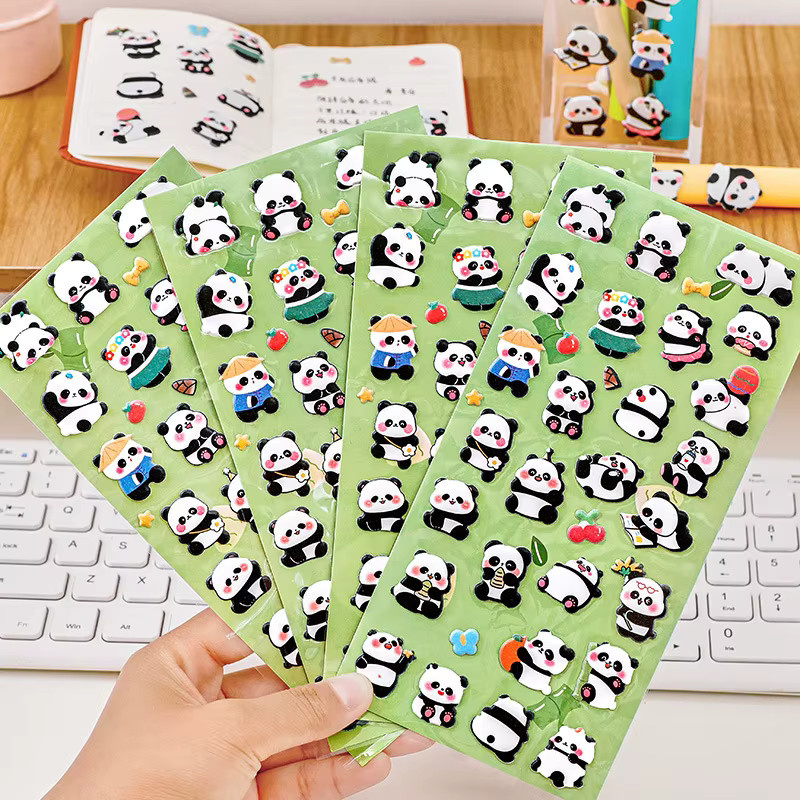 Kawai Panda Blasenaufkleber für Kinder und Mädchen in Multicolour zur Dekoration von Büro- und Schulbedarf - Bild 2
