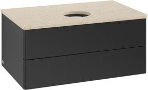 V&B Waschtischunterschrank Antao mit Beleuchtung in Blau, B/T/H: 80 x 36 x 50 cm - Bild 1