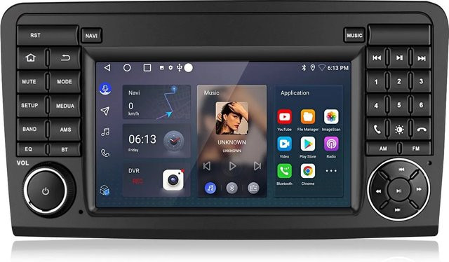 Junsun Autoradio mit GPS und Wi-Fi für Mercedes Benz ML GL W164 ML350 ML500 GL320 in Schwarz mit 7,0 Zoll Display - Bild 1