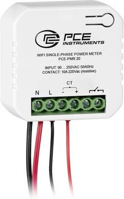 PCE Instruments PCE-PMR 20 Wechselstrom Messgerät mit App-Steuerung, AC 0 bis 20A, Auflösung 0,001A und 10A Schaltausgang, Weiß - Bild 1