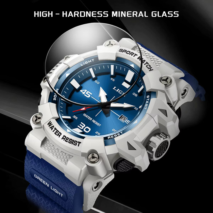 LIGE Armbanduhr Quarz, Silikon, Blau, Herren - Bild 6