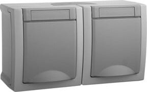 Panasonic 2-fach Steckdose Aufputz IP54 Weiß FR-AP 90591088-DE - Bild 1