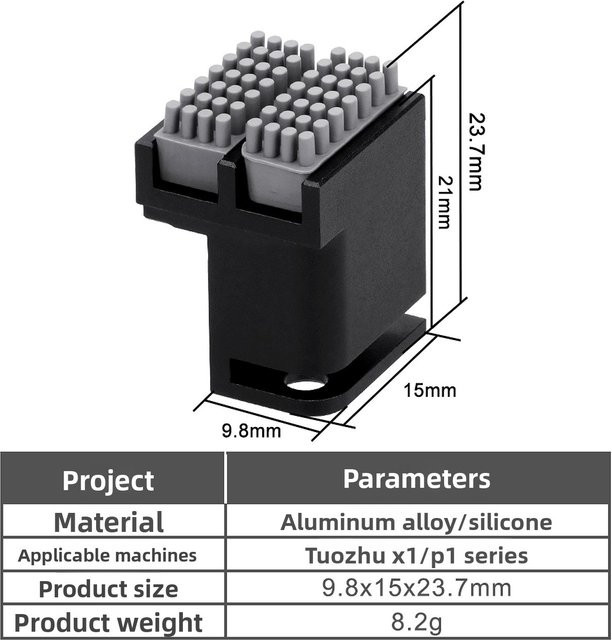 Panda Brush PX Düsenreiniger Silikon-Reinigungsschild für BambuLab P1 und X1 3D-Drucker Zubehör - Bild 1
