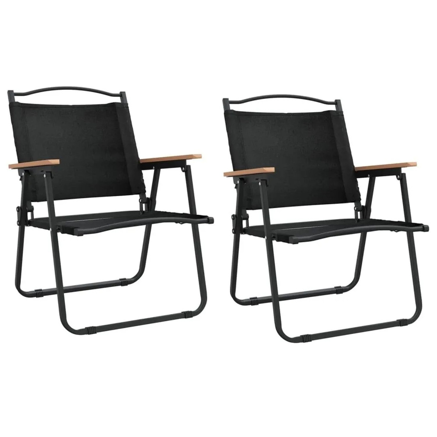 vidaXL Campingstühle 2er Set Schwarz aus Oxford-Gewebe B/T/H: 54 x 55 x 78 cm - Bild 2