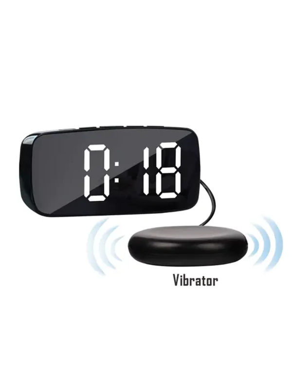 AASuper Multifunktionaler Bettvibrator mit lautem Vibrationsalarm und Schlummerfunktion, Dual-USB, Schwarz - Bild 7