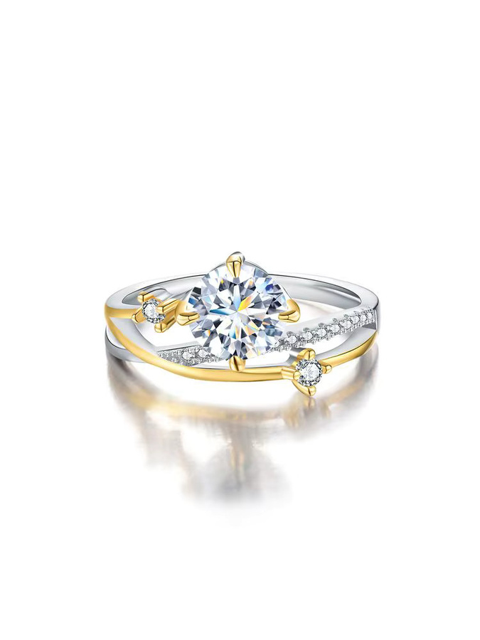 Ring 925 Silber, Moissanit-Diamant, Damen - Bild 2