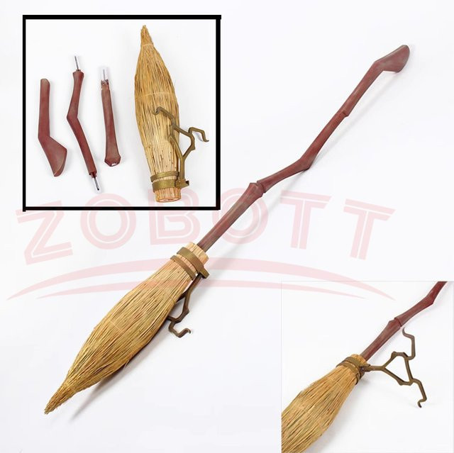 ZOBOTT Nimbus 2000 Besen, Cosplay Magie Requisiten, 170 cm, Braun - Bild 1