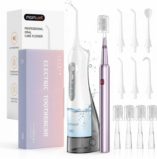 Mornwell Wasserflosser- und Elektrische Zahnbürste-Kombi-Set, Unisex - Bild 1