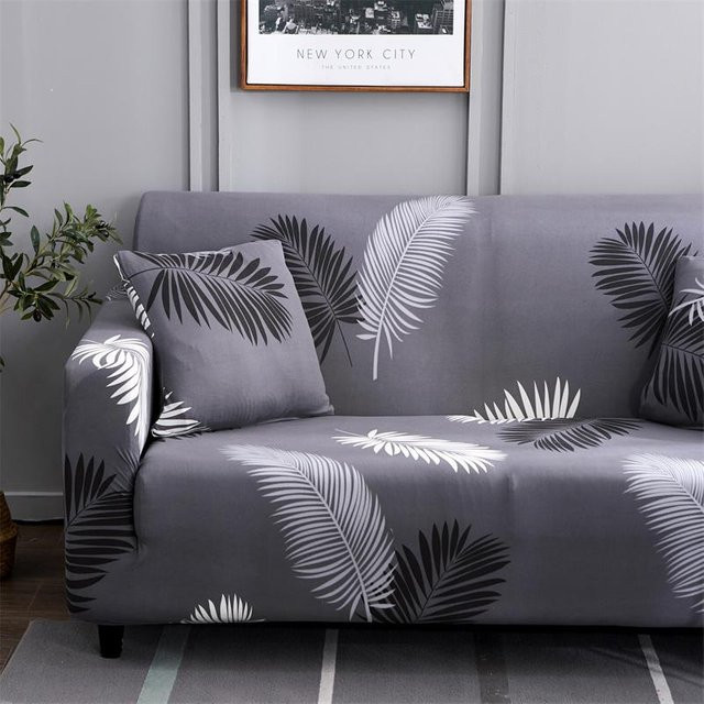 Housmife Sofabezug mit geometrischem Muster in Grau, elastische Couchhülle aus Polyester für dein Wohnzimmer, Breite: 140 cm - Bild 1