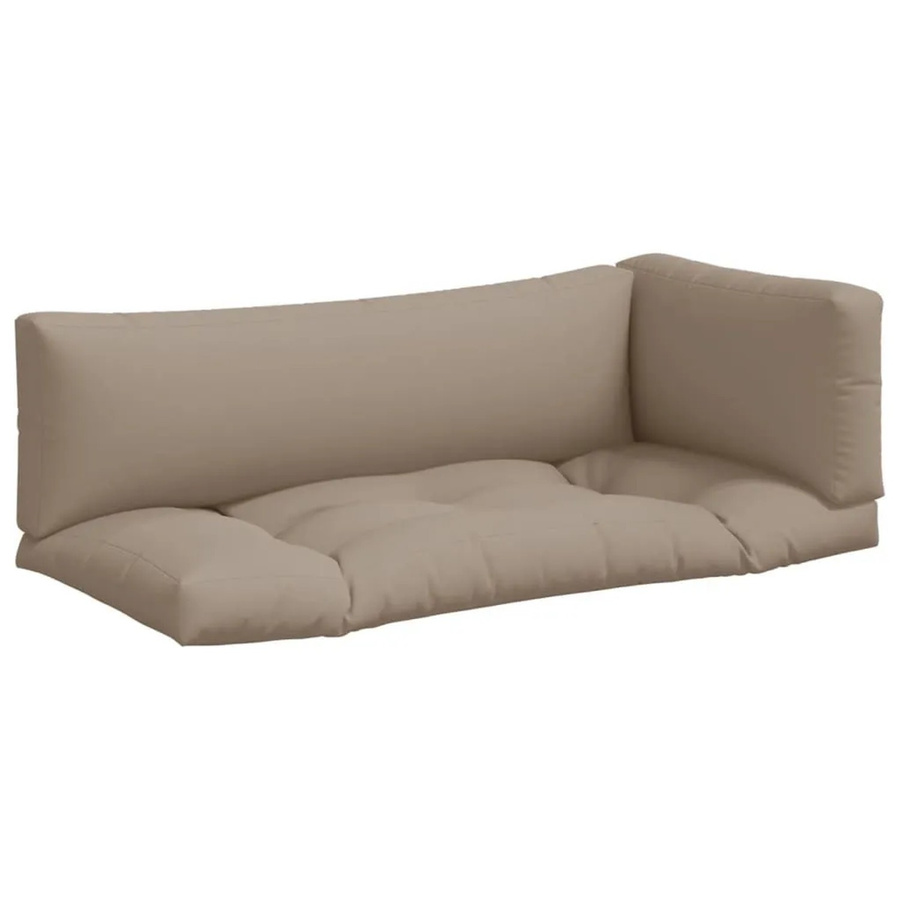 vidaXL Palettenkissen 3-teiliges Set aus Polyester in Beige, wasserabweisend und UV-beständig - Bild 2